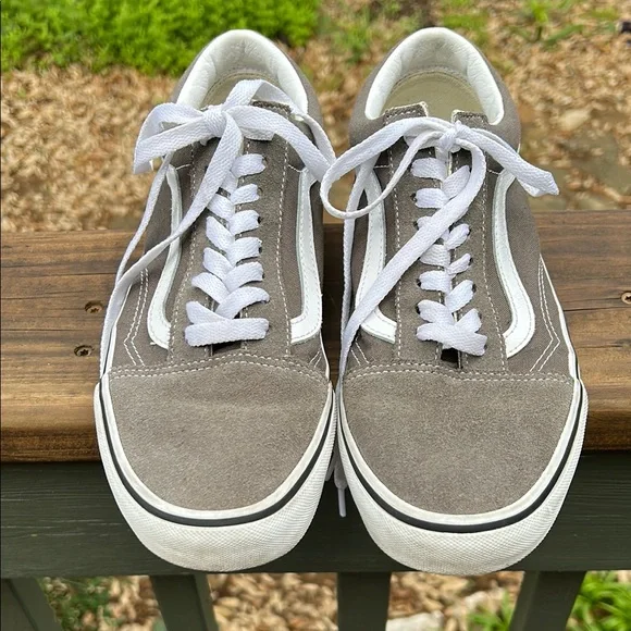 Vans Gray and White Old Skool Sneakers - Picture 1 of 6